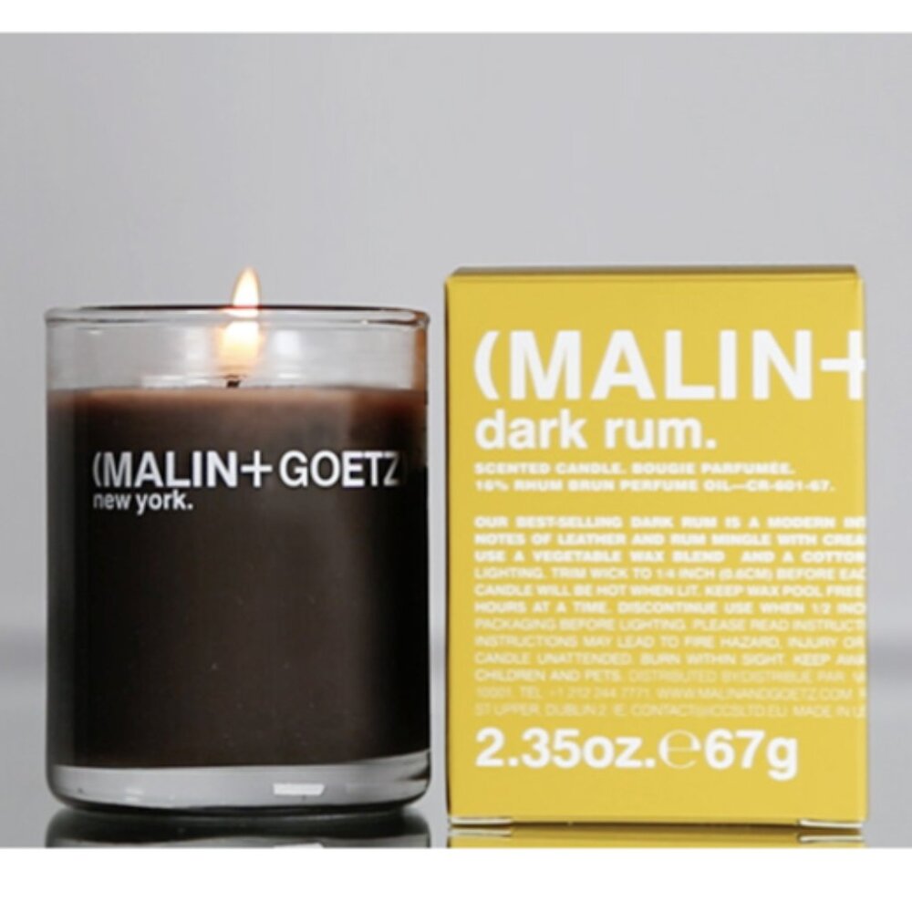 ❣️2/$36 NIB MALIN+GOETZ Dark Rum Scented Votive Candle Retail Price $28.00